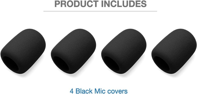Voarmaks Foam Mic Cover Compatible with JBL PartyBox Wireless Mic Microphones, Wireless Two Microphone System, PartyBox Mic 100 Wird Microphone Sponge Windscreen Pop Filter 4-Pack, Black - Image 3